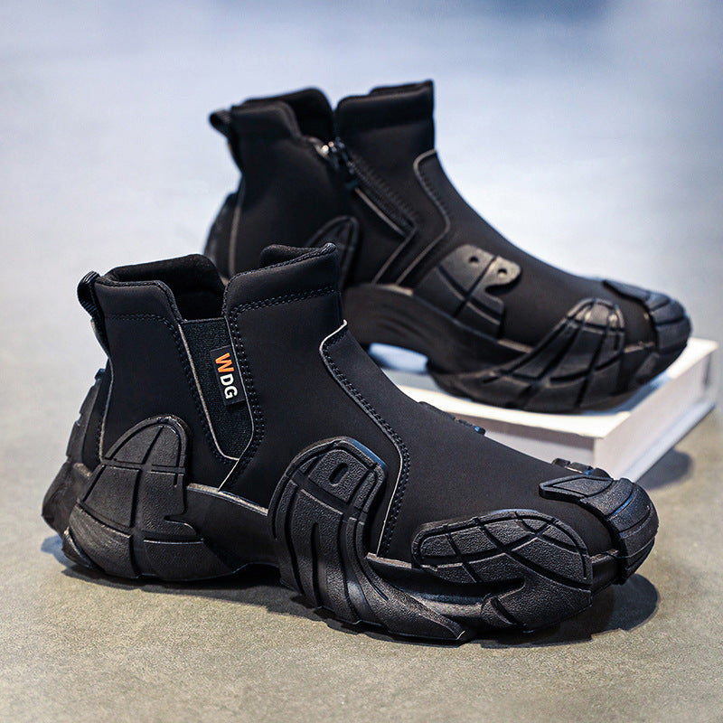 Men's waterproof and anti slip labor protection Martin boots with plush cotton shoes